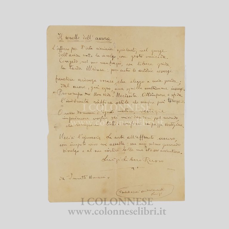 Ritratto fotografico su cartolina postale, con dedica e firma autografa, …