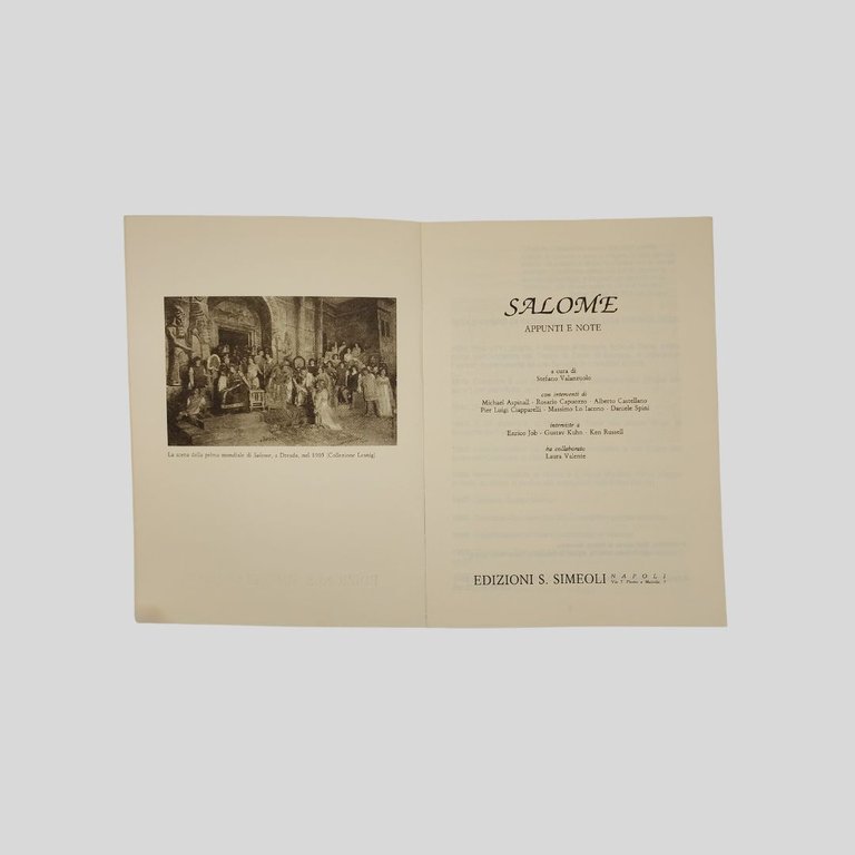 Salome. Appunti e note. A cura di Stefano Valanzuolo. | Immagine Gallery 2