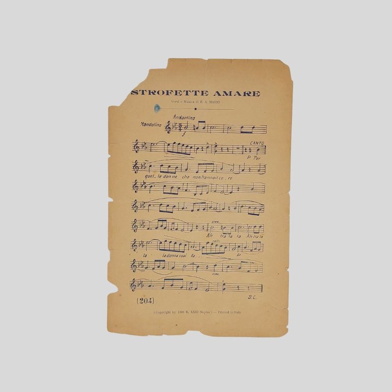Strofette amare. Versi e musica di E. A. Mario. | Immagine Gallery 2