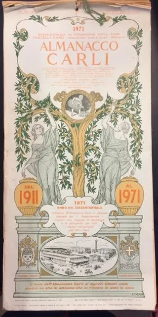 ALMANACCO CARLI 1970. Calendario del sessantennale.