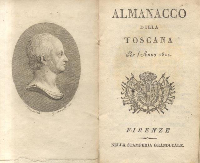 ALMANACCO DELLA TOSCANA PER L'ANNO 1821.