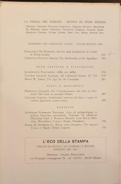 ANCORA SULLA PRODUZIONE DI CEREALI IN ROMA ARCAICA. Saggio contenuto …