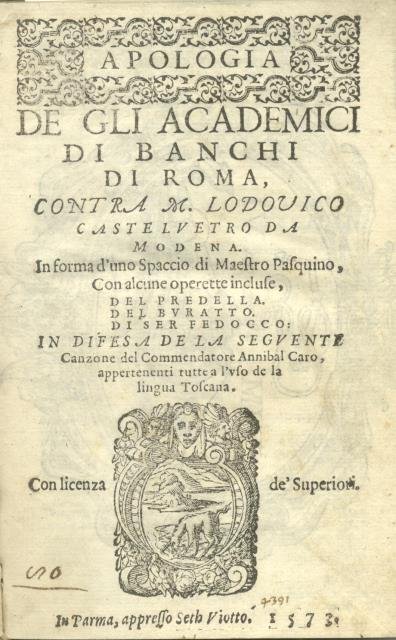 APOLOGIA DE GLI ACCADEMICI DI BANCHI DI ROMA CONTRA M.LODOVICO …