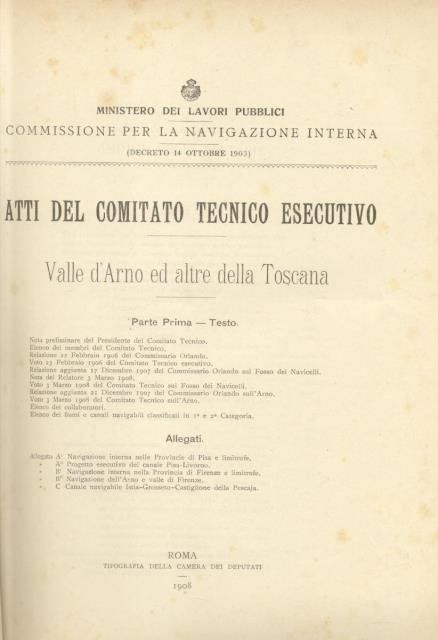 ATTI DEL COMITATO TECNICO ESECUTIVO DELLA COMMISSIONE PER LA NAVIGAZIONE … | Immagine principale
