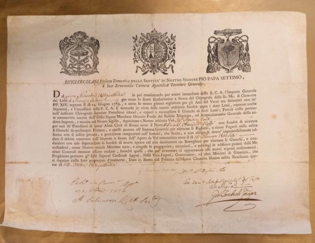 Autorizzazione concessa a Agostino Candi di aprire una ricevitoria del …