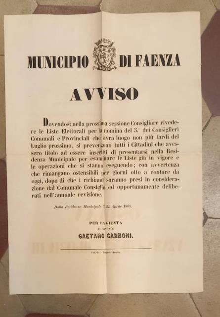 Avviso del Municipio di Faenza in merito alla revisione delle …