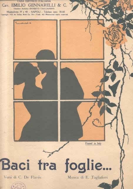 BACI TRA LE FOGLIE. Riduzione per Canto e Pianoforte. Versi …