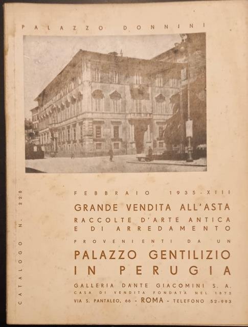 Catalogo delle raccolte d'arte provenienti da un palazzo gentilizio in …