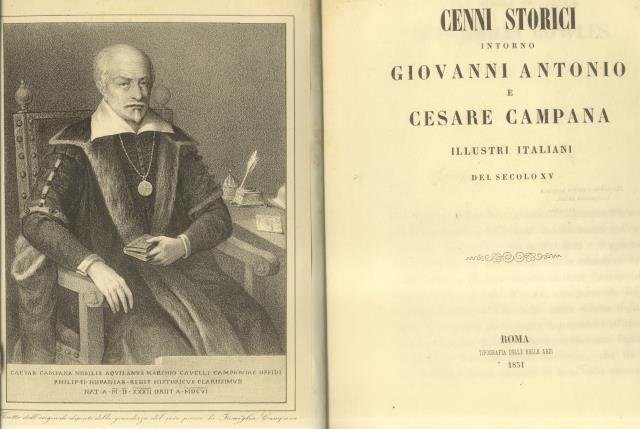 CENNI STORICI INTORNO A GIOVANNI ANTONIO E CESARE CAMPANA, ILLUSTRI …