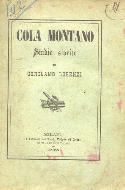 COLA MONTANO. Studio storico. A beneficio del Fondo Vedove ed …