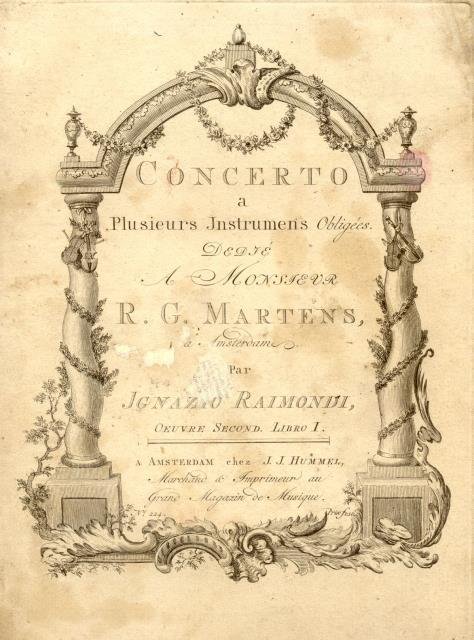 CONCERTO. A Plusieurs Instruments obligée (Oeuvre second, Libro I) (Pl.n°224).