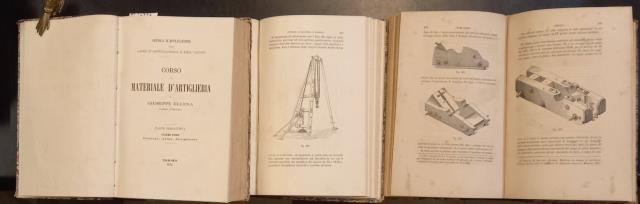 CORSO MATERIALE D'ARTIGLIERIA. Parte descrittiva. Vol.I: "Polveri, Armi, Artiglierie"; Vol.II: …