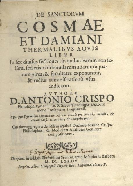 DE SANCTORUM COSMAE, ET DAMIANI THERMALIBUS AQUIS. Liber in sex …