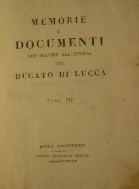 DEI SINODI DELLA DIOCESI DI LUCCA. Dissertazioni.