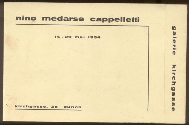 Dépliant illustrativo di una mostra di Nino Medarse Cappelletti alla …