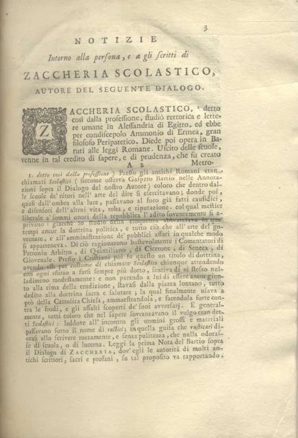 Dialogo di Zaccheria scolastico, vescovo di Mitilene, intorno alla fabbrica …