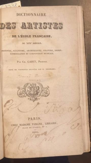 DICTIONNAIRE DES ARTISTES DE L'ÉCOLE FRANÇAISE AU XIX SIÉCLE. Peinture, …