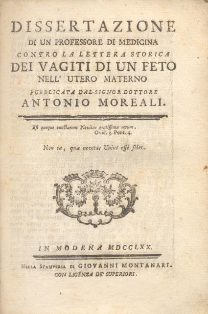 Dissertazione di un professore di medicina contro la lettera storica …