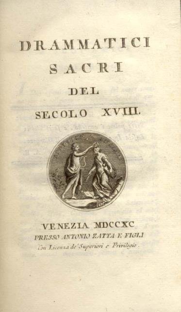 DRAMMATICI SACRI DEL SECOLO XVIII.