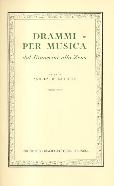 DRAMMI PER MUSICA. Dal Rinuccini allo Zeno. | Immagine principale