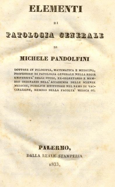 ELEMENTI DI PATOLOGIA GENERALE.