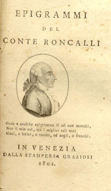 EPIGRAMMI DEL CONTE RONCALLI.