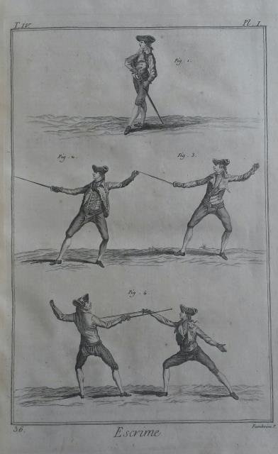 ESCRIME. 15 tavole tratte da "Planches pour l'"Encyclopédie ou pour …