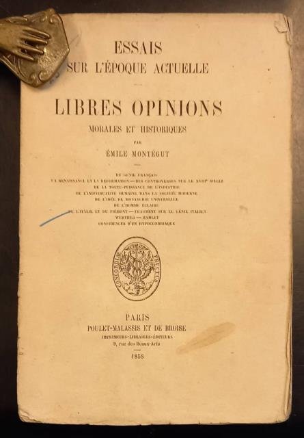ESSAIS SUR L'ÉPOQUE ACTUELLE. LIBRES OPINIONS MORALES ET HISTORIQUES. | Immagine principale