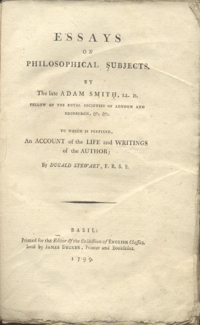 ESSAYS ON PHILOSOPHICAL SUBJECTS. To which is prefixed, an Account …