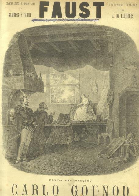 FAUST (1859). Dramma lirico in cinque Atti di J. Barbier e M. Carré. Traduzione italiana di A. De Lauzieres. Riduzione per Canto e Pianoforte. seconda metà '800 (Pl.n°13852 - 13875).