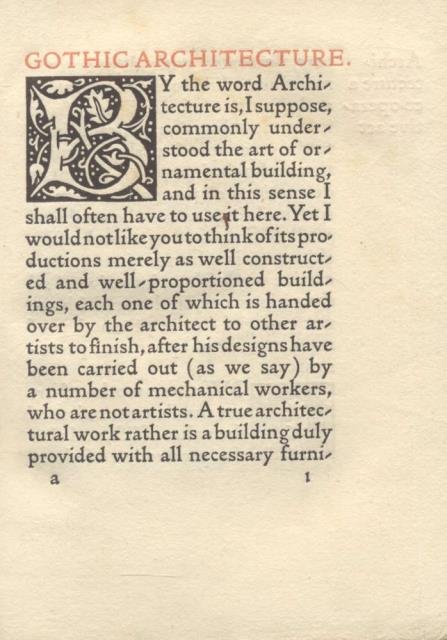 GOTHIC ARCHITECTURE. A Lecture for the Arts and Crafts Exhibition …