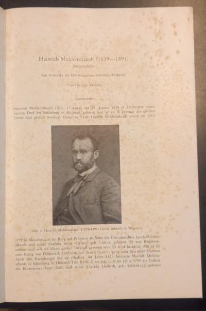 HEINRICH MOLDENSCHARDT, 1839-1891. Estratto da "Nordelbingen", n°38.