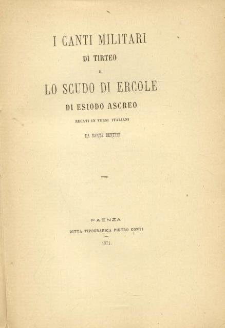 I CANTI MILITARI" DI TIRTEO E "LO SCUDO DI ERCOLE" … | Immagine principale