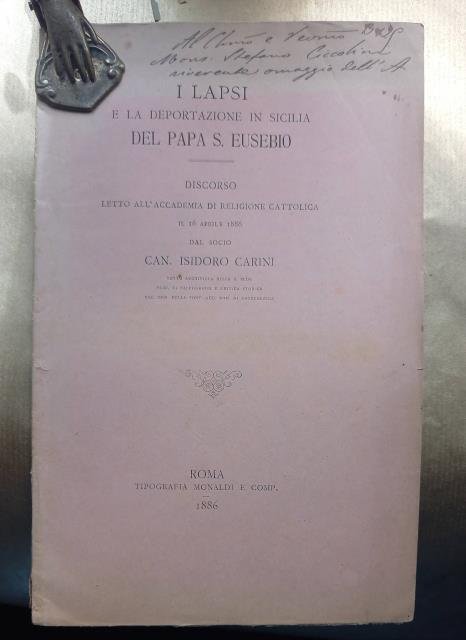 I LAPSI E LA DEPORTAZIONE IN SICILIA DEL PAPA S.EUSEBIO. …