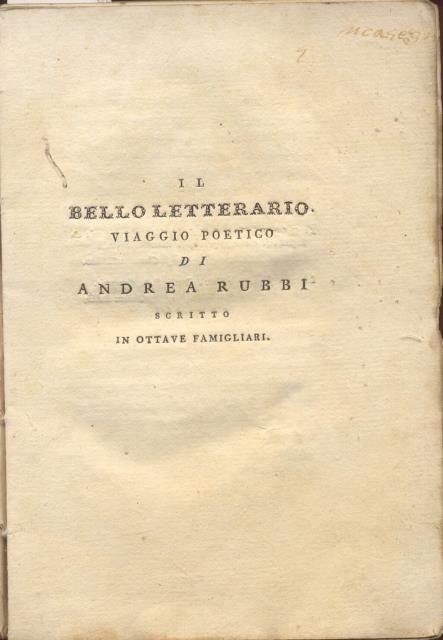 IL BELLO LETTERARIO. Viaggio poetico di Andrea Rubbi scritto in …