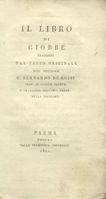 IL LIBRO DI GIOBBE. Tradotto dal testo originale da G. … | Immagine principale