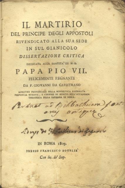 IL MARTIRIO DEL PRINCIPE DEGLI APPOSTOLI RIVENDICATO ALLA SUA SEDE …