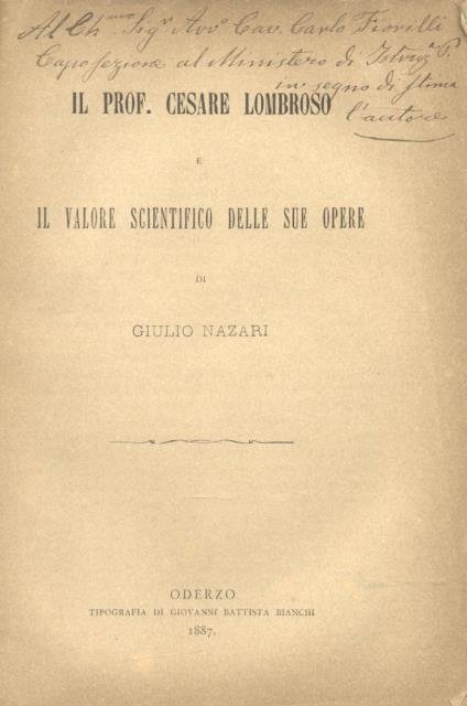 IL PROF. CESARE LOMBROSO E IL VALORE SCIENTIFICO DELLE SUE … | Immagine principale