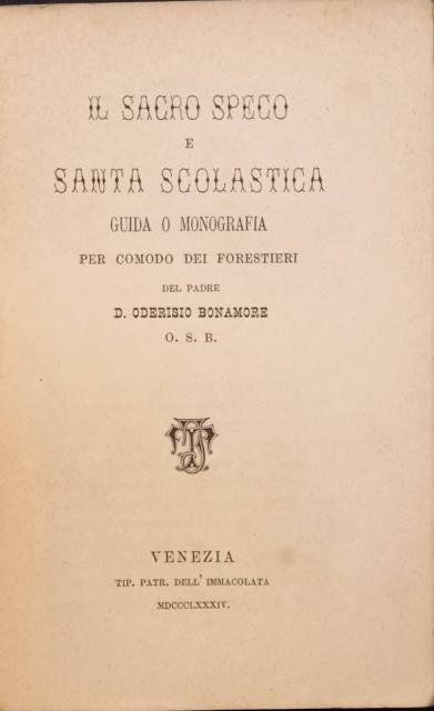 IL SACRO SPECO E SANTA SCOLASTICA. Guida o monografia per …