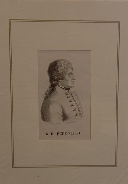 Incisione originale raffigurante a mezzo busto il musicista Giovanni Battista …