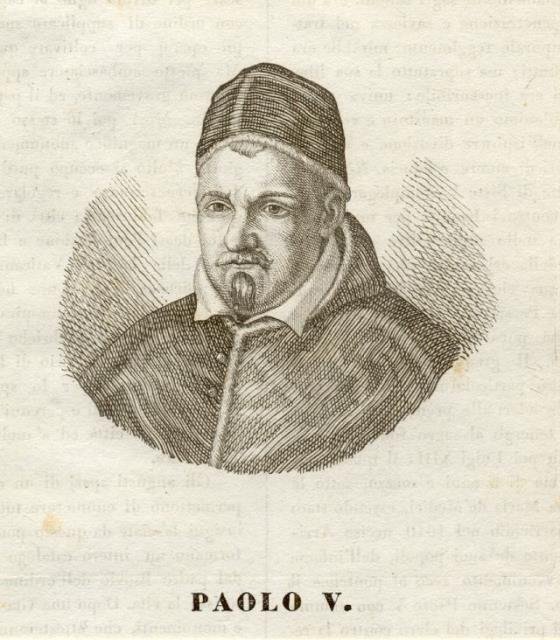 Incisione raffigurante Papa Paolo V, Camillo Borghese (Roma, 1552-1621). 1850 …