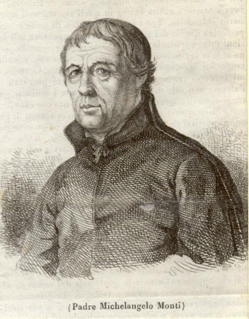 Incisione su rame raffigurante Padre Michelangelo Monti, letterato del XIX secolo (Palermo).