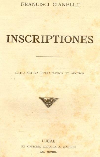 INSCRIPTIONES. | Immagine principale