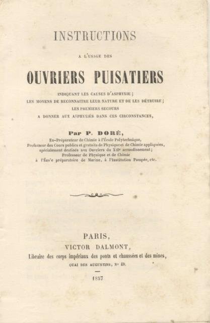 Instructions à l'usage des ouvriers puisatiers. Indiquant les causes d'asphyxie, … | Immagine principale
