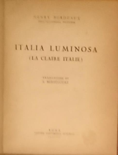 ITALIA LUMINOSA. La claire Italie. | Immagine principale