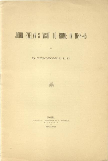 JOHN EVELYN'S VISIT TO ROME IN 1644-1645.