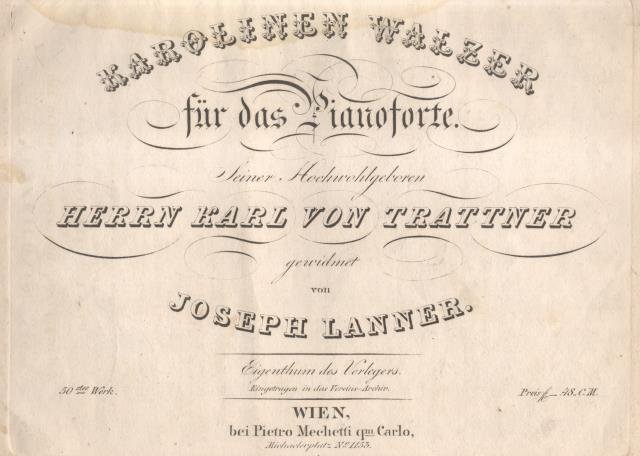 KAROLINEN. Walzer für das Pianoforte (Pl.n°2144). | Immagine principale