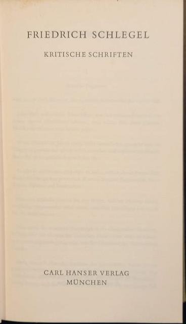 KRITISCHE SCHRIFTEN.