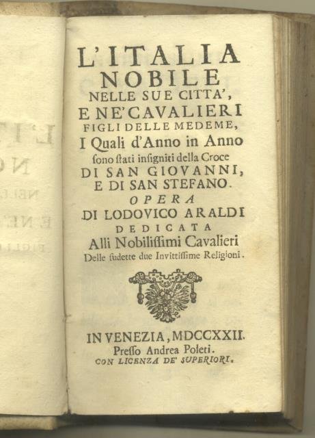 L'ITALIA NOBILE NELLE SUE CITTA', E NE' CAVALIERI FIGLI DELLE …