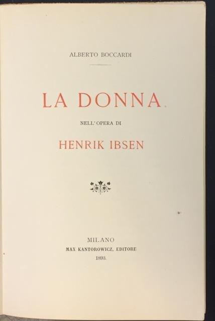 LA DONNA NELL'OPERA DI IBSEN. | Immagine principale